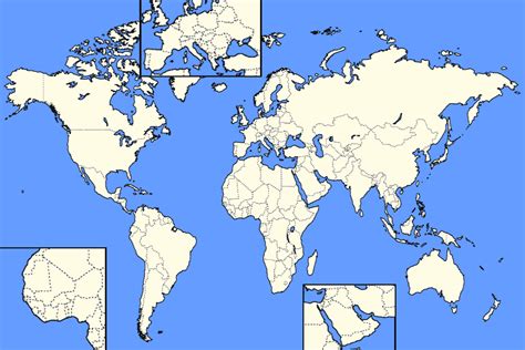 Top 20 largest countries of the world on a map by area Quiz - By HPB99