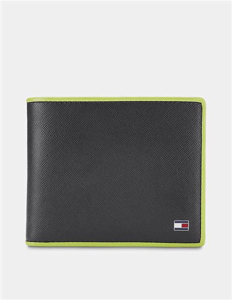 Buy Tommy Hilfiger Men Black Bi-Fold Textured Leather Wallet With ...