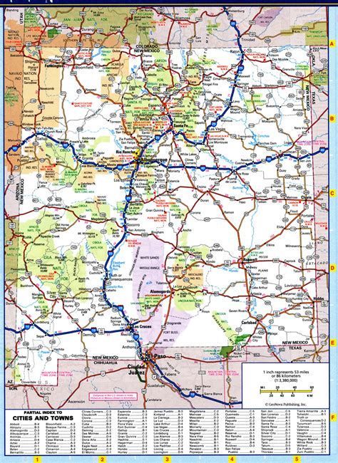 Map of New Mexico roads and highways.Free printable road map of New Mexico