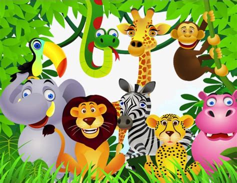 Tropical rainforest animals PNG and Clipart | Cartoon jungle animals, Jungle mural, Kids wallpaper