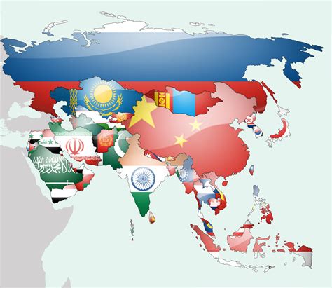 Flags Of Asia Map