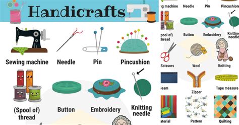 Handicraft: Useful Handicraft Vocabulary with Pictures • 7ESL