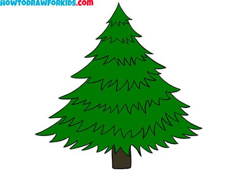 How to Draw a Pine Tree - Easy Drawing Tutorial For Kids