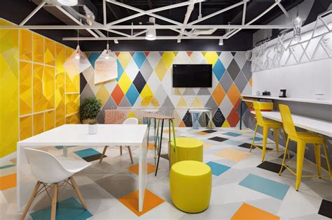 Creative Office Space with Bold Colors and Geometric Shapes To Encourage Creativity Stock Image ...