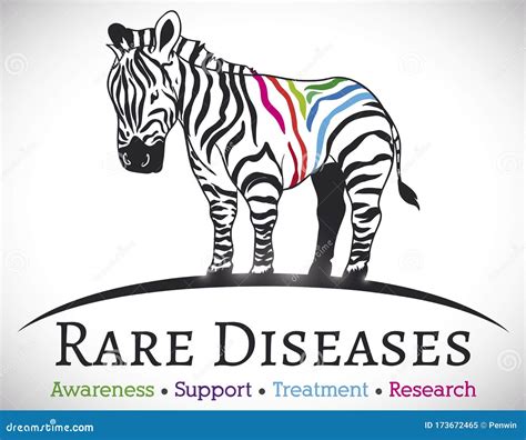 Symbol Of Rare Disease Day, Zebra Stripe Color Ribbon Isolated On White ...