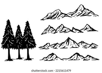 Mountain Range Graphic Black White Landscape Stock Vector (Royalty Free) 2215611479 | Shutterstock