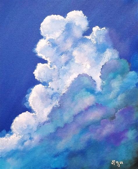 Clouds and blue sky Painting by Yahya Hadisusilo | Saatchi Art