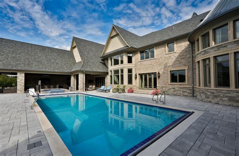 St. Charles Swimming Pool and Hot Tub with Floating Steps - Traditional - Pool - Chicago - by ...