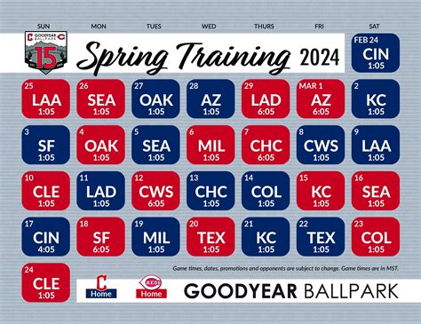 2024 Spring training schedule released - Goodyear Ballpark