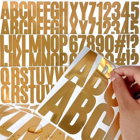 Amazon.com: 500pcs Large Letter Stickers Gold Big Font Alphabet Letter Number Stickers 2.5 inch ...