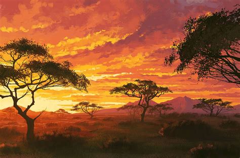 savanna by AnekaShu on DeviantArt | Africa painting, Landscape ...