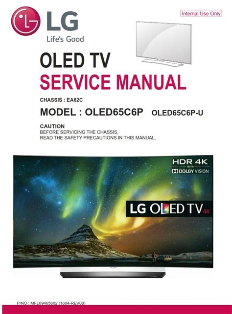 LG OLED65C6P 4K HDR TV Service Manual and Repair Guide