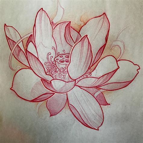 Japanese Lotus Flower Drawing at GetDrawings | Free download