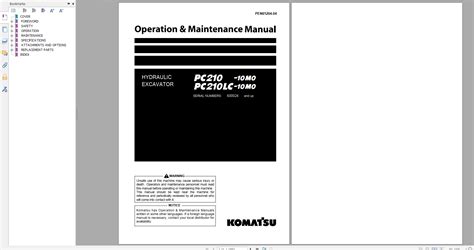 Komatsu PC210-10M0 PC210LC-10M0 Hydraulic Excavator Operation & Maintenance Manual PEN01204-04 2020