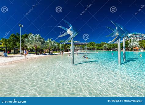 CAIRNS, AUSTRALIA - 27 MARCH 2016. Tropical Swimming Lagoon on T Editorial Stock Image - Image ...