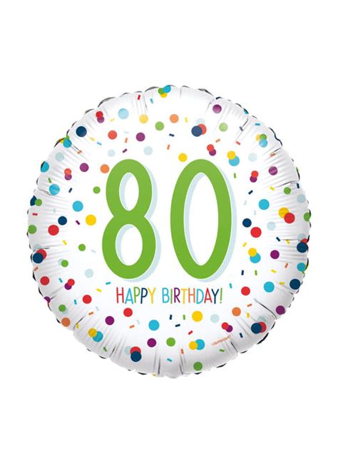 Happy 80th Birthday Confetti Foil Balloon — Party Britain