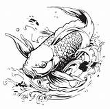 japanese Carpe koi coloring Page 28056429 Vector Art At Vecteezy sketch template