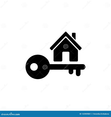 Home Key Icon in Flat Style. Simple Estate Symbol Stock Vector ...