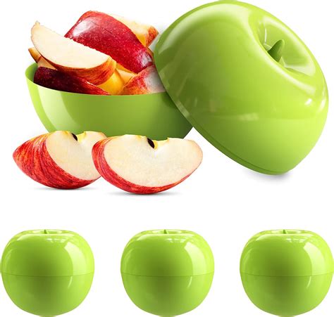 Amazon.com: 4 Pack Green Apple Plastic Containers With Lids-Apple ...