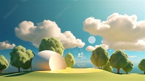 Realistic 3d Animation Of Natural Landscape With Clouds Powerpoint ...