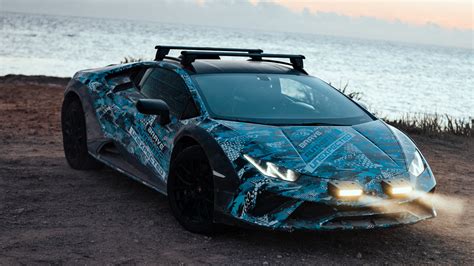 Lamborghini releases second tease showing new camouflaged off-road supercar with raised ...