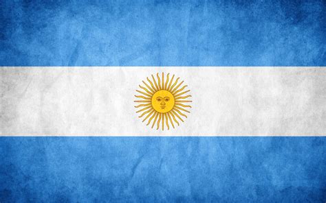 The flag of Argentina has three horizontal stripes, with light blue on the top and bottom, and ...