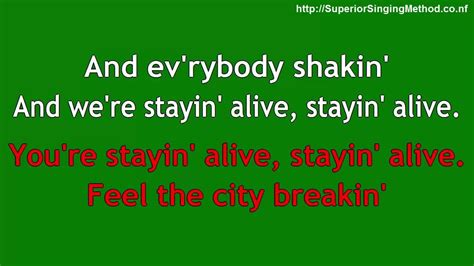 Bee Gees - Stayin' Alive Karaoke with Lyrics - YouTube