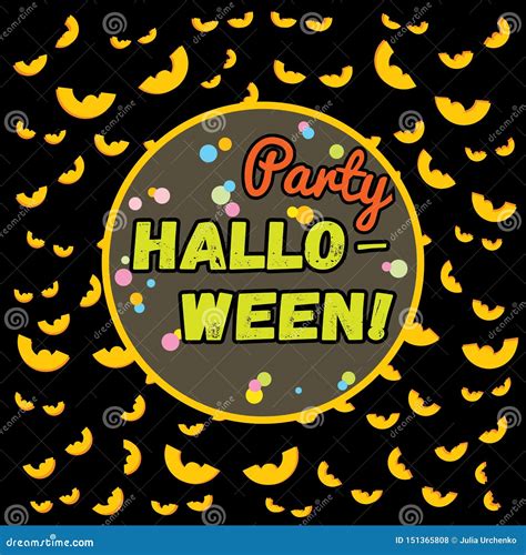 Holiday Vector Background Halloween Party in Cartoon Style Stock Vector - Illustration of design ...