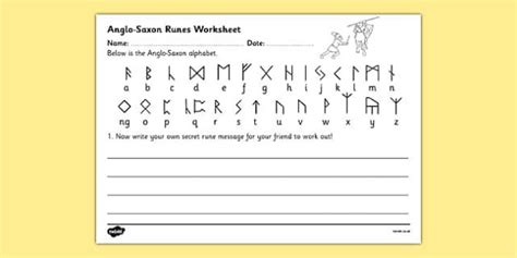 Anglo Saxon Alphabet - Runes Worksheet - Primary Resources