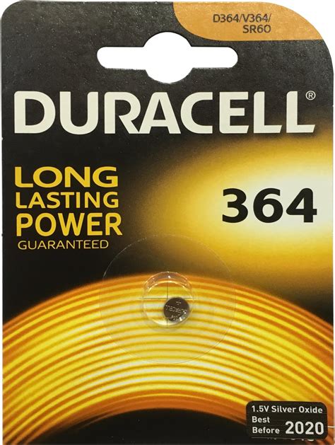 Duracell SR621SW 364 - SR60 - RW320 1.5V Silver Oxide Battery: Amazon.co.uk: Fashion