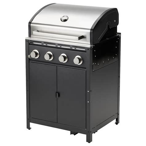 GRILLSKÄR gas grill, black/stainless steel outdoor, 283/8x24" - IKEA