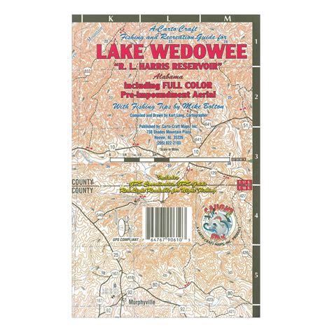 Carto-Craft Maps Waterproof Topographical Lake Map Lake Wedowee Alabama - Walmart.com - Walmart.com