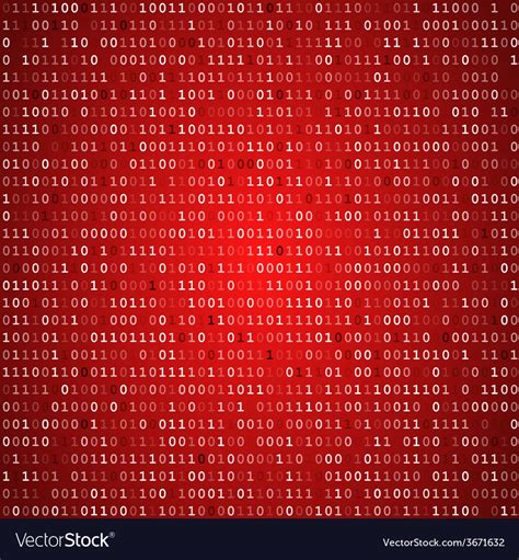 Red screen binary code Royalty Free Vector Image