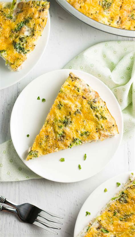 Healthy Broccoli & Cheddar Turkey Quiche | Amy's Healthy Baking