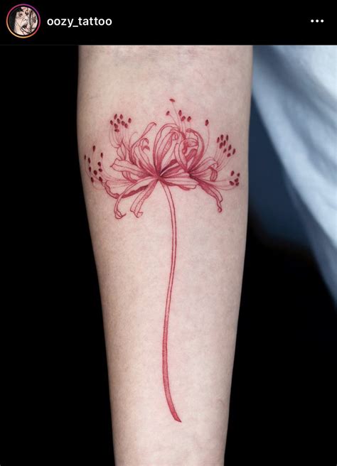 red spider lily Red Flower Tattoos, Beautiful Flower Tattoos, Red Tattoos, Mini Tattoos, Cute ...