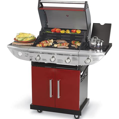 Kenmore 3 Burner Gas Grill with Side Burner - Red - Outdoor Living ...