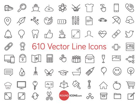 610 Vector Line Icons Set :: Behance