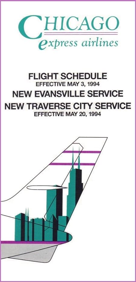 Chicago Express Airlines May 3, 1994 System Timetable – departedflights2.com