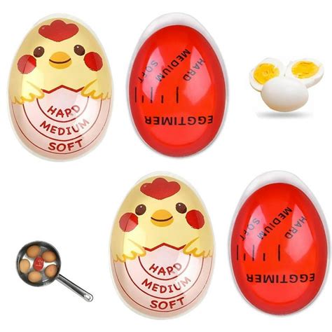 2 Pcs Egg Timer, Soft Hard Boiled Egg Timer That Changes Color When ...