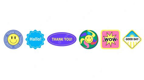 Premium Vector | Set of various funny stickers with phrases and words smiles cartoon stamps ...