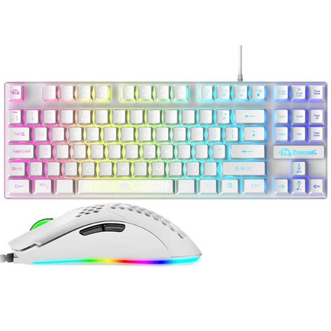 Kustom PCs - Tenkeyless RGB Backlit Gaming Keyboard and Mouse Bundle White