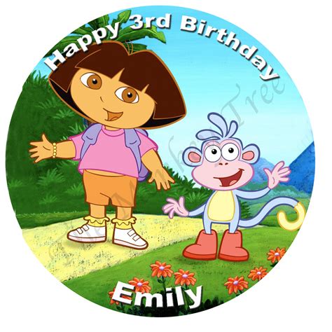 Dora Personalised Edible Cake Image 2 | The Monkey Tree