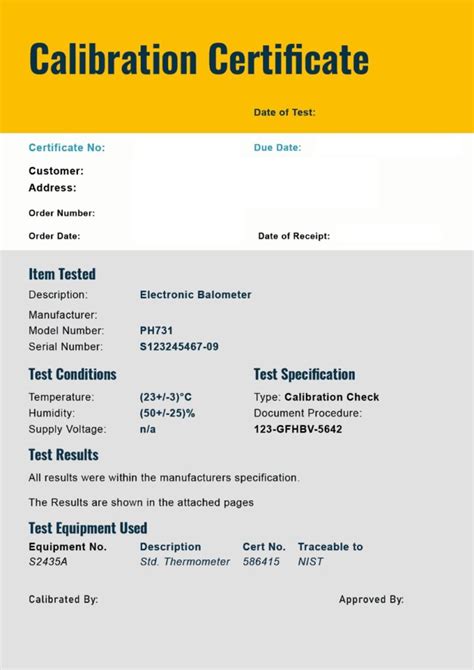 Calibration Certificate