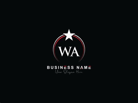 Minimalist Letter Wa Luxury Logo Star, Royal Circle WA Logo Icon Design 26320814 Vector Art at ...