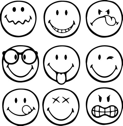 Free Printable Emoji Faces Emoji Coloring Pages