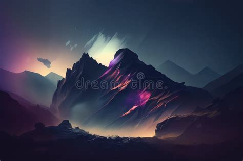 Mysterious and Haunting Abstract Landscape with Blurred Shapes in Dark ...