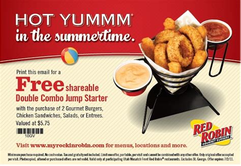 Fun Cheap or Free Coupons & Deals: Red Robin coupon, FREE appetizer!