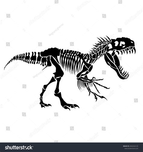 T Rex Dinosaur Skeleton Silhouette Illustration Stock Illustration ...