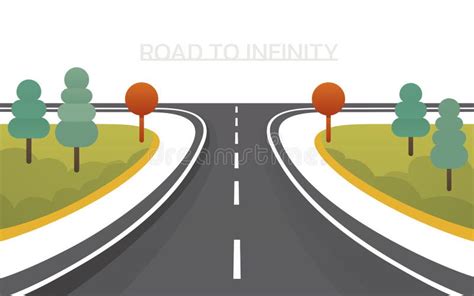 Road To Infinity, Vacation Trip, Banner Horizon Road Sky. Vector Stock Vector - Illustration of ...