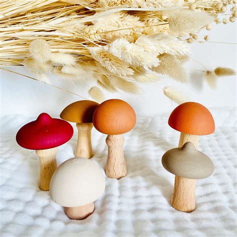 Wooden Mushrooms Wooden Mushroom Decoration Wooden - Etsy